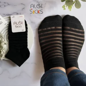 جوراب زنانه مچی رینگی شیشه‌ای ساده