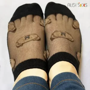 جوراب زیرقوزکی زنانه شیشه ای 5طرح