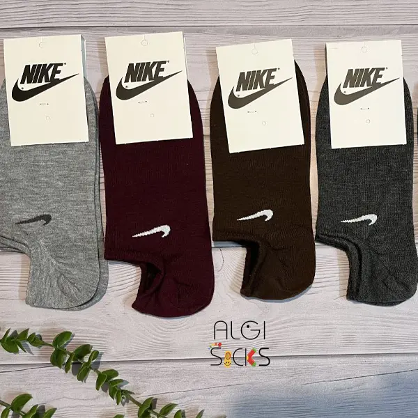 جوراب زنانه زیرقوزکی اصل 6رنگ ساده طرح نایک