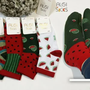 جوراب زنانه نیم ساق فانتزی طرح هندوانه