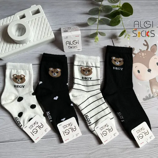 جوراب ساقدار بچه‌گانه ۴ طرح تم begi