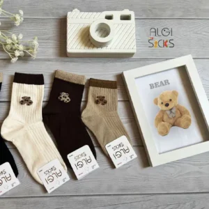 جوراب ساقدار بچگانه طرح خرس کبریتی