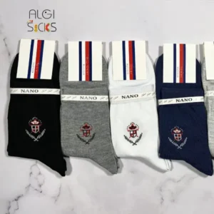 جوراب مردانه نیم ساق تم ساده جعبه ای ریزبافت اعلا دولانخ