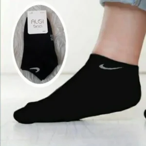 جوراب مچی زنانه طرح نایک تک رنگ مشکی