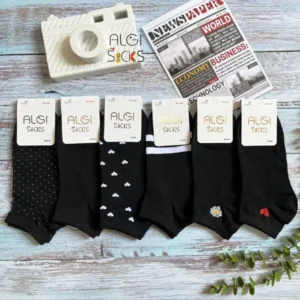 جوراب مچی زنانه  فانتزی کلاسیک شش طرح میکس